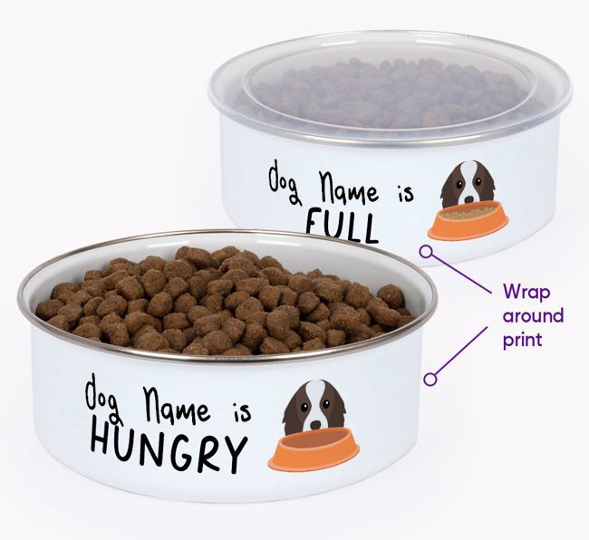 Hungry: Personalized {breedFullName} Enamel Dog Bowl